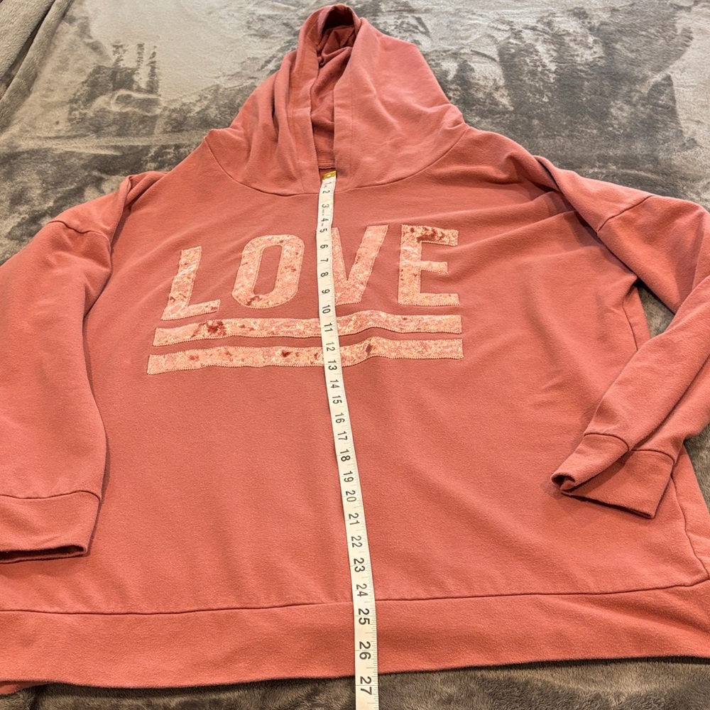 Soho Street New York & Co. Blush LOVE Graphic Hoodie Y2K - Picture 5 of 8